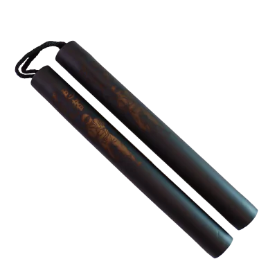 Nunchaku soft černé - provázek - vzor ninja