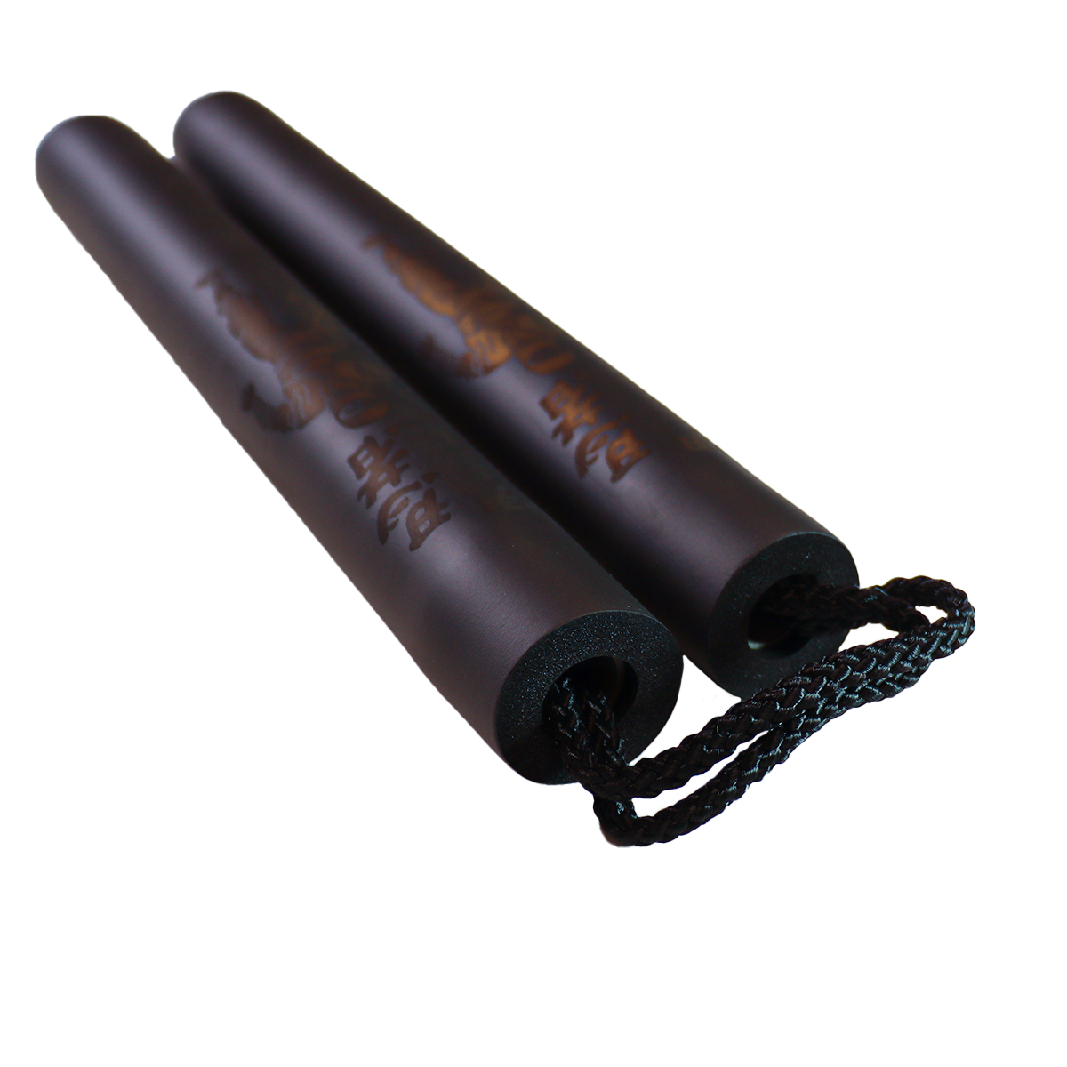 Fitninja - Nunchaku soft černé - provázek - vzor ninja